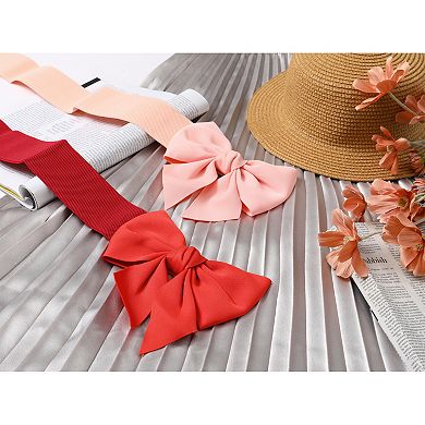 Women's Bowknot Elastic Wide Belts Dress Bow Tie Stretchy Waistband For Party Casual