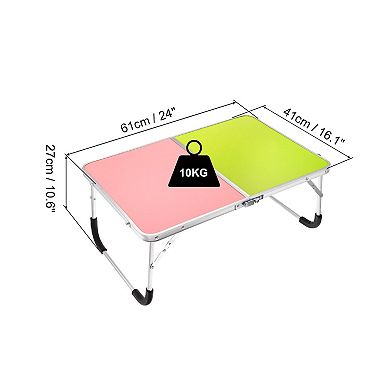 Foldable Laptop Table Picnic Bed Tray Tables Snacks Reading Desks, Red Green