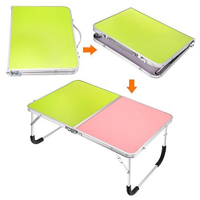 Foldable Laptop Table Picnic Bed Tray Tables Snacks Reading Desks, Red Green