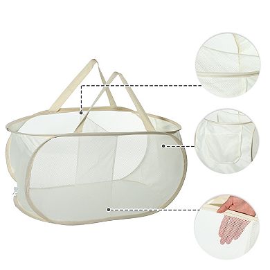 1 Pcs 75l Folding Laundry Basket Portable Hamper Basket For Bathroom