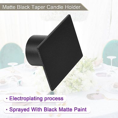 Black Candlestick Holder Metal Square Candle Stand Centerpieces Decoration 4 Pack