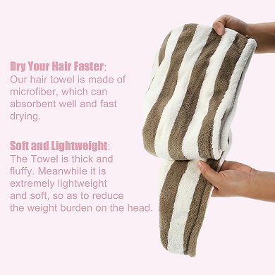 3pcs Hair Drying Towel Dry Cap Strong Absorbent For After Bath Drying Hair