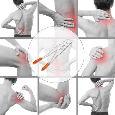 Handheld Back Massager With Multiple Trigger Points For Neck Shoulder Pp Tpe White Orange