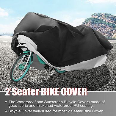1 Set Bike Cover Outdoor Bicycle Cover Sun Dust Bike Covers For 2 Bike For Mountain Bike Silver Tone