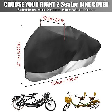 1 Set Bike Cover Outdoor Bicycle Cover Sun Dust Bike Covers For 2 Bike For Mountain Bike Silver Tone