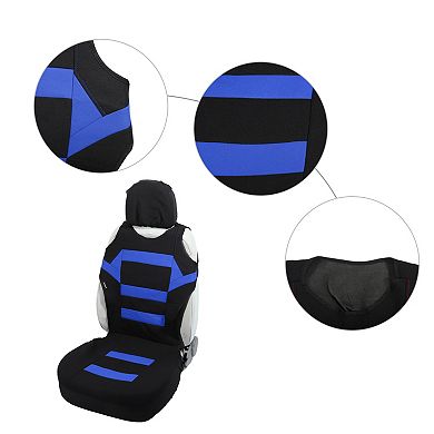 2 Pcs Front Car Seat Cover Universal Seat Protectors Seat Cushion Cover Blue