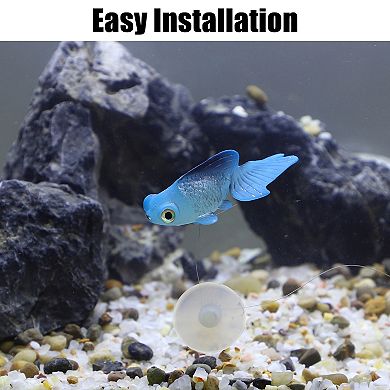 Aquarium Artificial Golden Fish Ornament Glowing Simulation Animal Decor With Suction Cup Blue