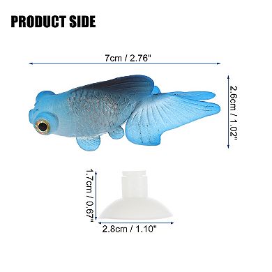 Aquarium Artificial Golden Fish Ornament Glowing Simulation Animal Decor With Suction Cup Blue