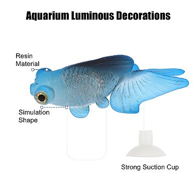 Aquarium Artificial Golden Fish Ornament Glowing Simulation Animal Decor With Suction Cup Blue