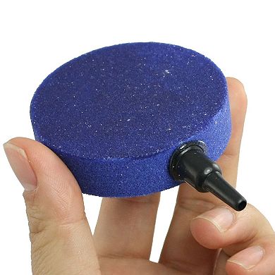 60mm X 15mm Blue Round Mineral Stone Airstone For Aquarium Tank