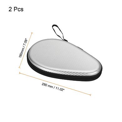Table Tennis Racket Case Ping Pong Paddle Case Cover Gourd, Texture Silver 2pcs