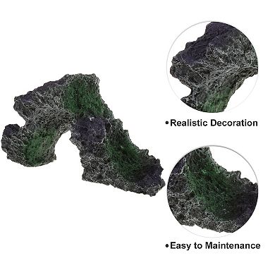 Aquarium Landscape Mountain Decoration Artificial Aquatic Terrariums Stone Gray Green 5.12" Height