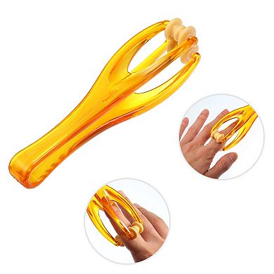 Handheld Finger Massager With Dual Trigger Point For Finger Muscle Pain Ease Abs Orange