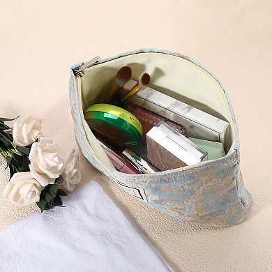 Floral Makeup Bag Zipper Flower Cosmetic Pouch Aesthetic Women Cosmetic Bags Coin Purse