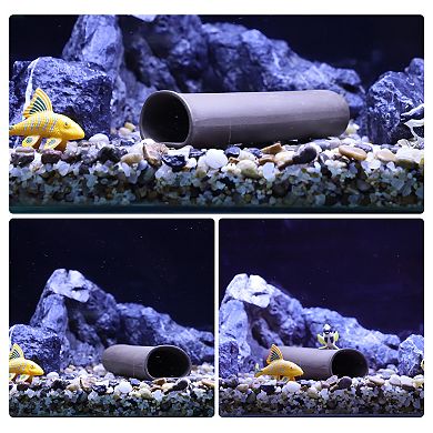Aquarium Decorations Ceramic Cave Hiding Rock Cave For Fish Brown 5.28"x1.85"x1.26"