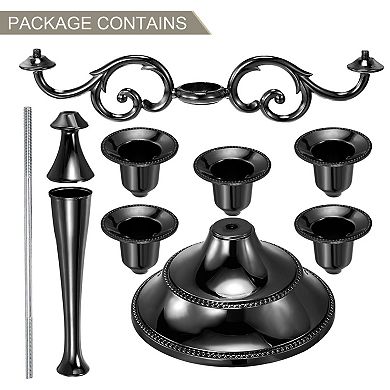 Candelabra Candle Holders, 5 Arm Metal Candlestick Stand For Taper Candles