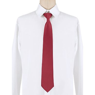 Men's Pre-tied Solid Color Formal Casual Groom Zip Up Ties Adjustable Zipper Neck Tie