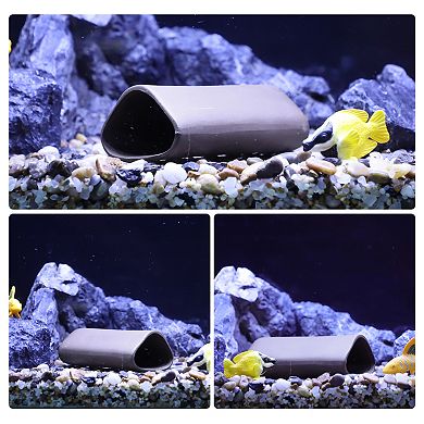 Aquarium Decorations Ceramic Cave Hiding Rock Cave For Fish Brown 4.61"x2.28"x1.57"