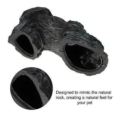 Turtle Basking Platform Resin Tortoise Rock Aquarium Ornament 10.8"x5.4"x3.6" Black Green