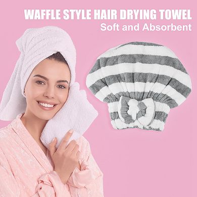Coral Fleece Hair Drying Towel Dry Cap Adult Hair Drying Towel Strong Absorbent Gray