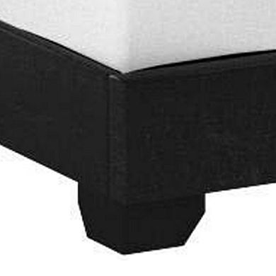 Shirin King Size Bed, Wood, Nailhead Trim, Upholstered Headboard, Black