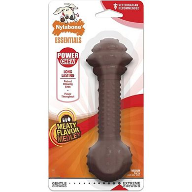 Nylabone Essentials Power Chew Barbell Meaty Medley Flavor