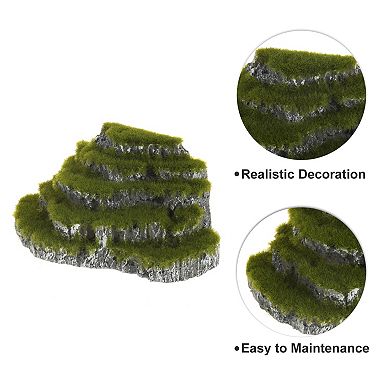 Aquarium Landscape Mountain Decoration Artificial Aquatic Terrariums Stone Gray Green 2.36"