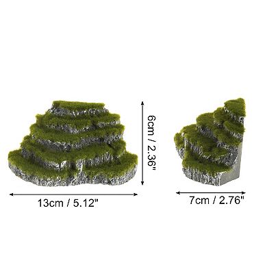 Aquarium Landscape Mountain Decoration Artificial Aquatic Terrariums Stone Gray Green 2.36"