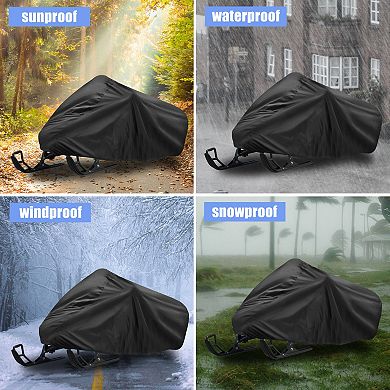 Trailable Snowmobile Cover 190t Polyester Fits Up To 138" Dustproof Protector Universal Black