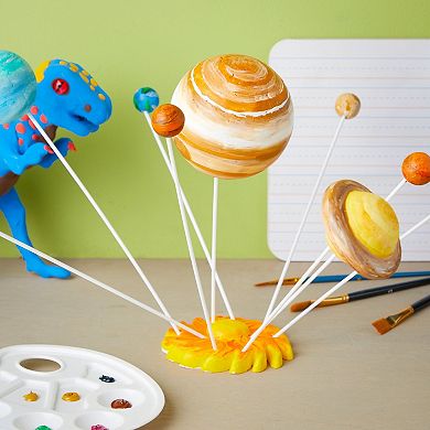 22 Piece 3d Solar System Model Kit For Crafts, White Foam Balls And Dowels