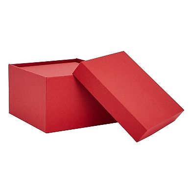 4 Pack Square Nesting Gift Boxes, Decorative Boxes With Lids In 4 Sizes, Red