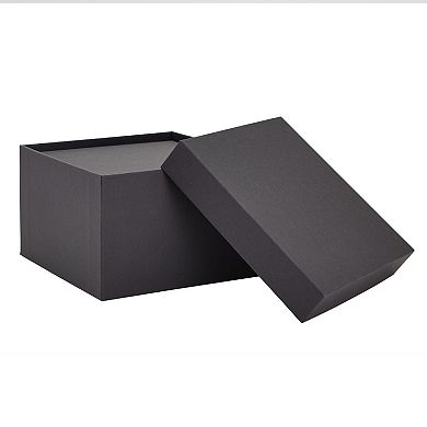 4 Pack Square Nesting Gift Boxes, Decorative Boxes With Lids In 4 Sizes, Black