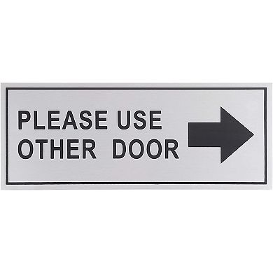 2-pack Please Use Other Door Signs - Metal Please Use Other Door Signs Aluminum