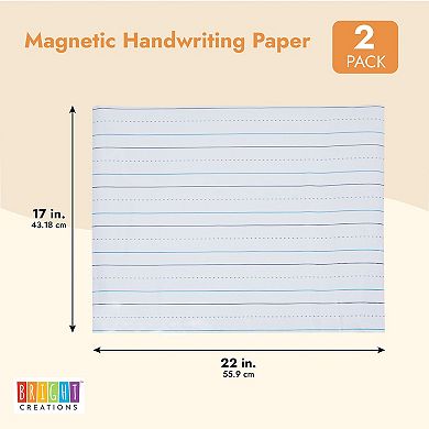 2 Sheets Of Magnetic Lined Handwriting Paper, Dry Erase Sentence Strips, 22x17"
