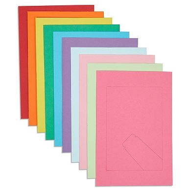 50 Pack Cardboard Picture Frames With Easel Stand, 10 Rainbow Colors, 4x6 In