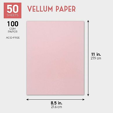 50-sheets Blush Pink Vellum Paper For Card Making, Invitations, Scrapbook