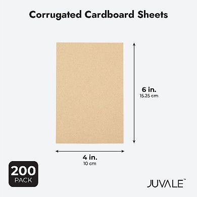 200 Pack Corrugated Cardboard Divider Sheets, 4x6 Backing Board For Shipping
