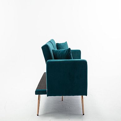 F.C Design Coolmore Velvet Sofa With Metal Feet: Accent Loveseat