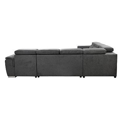 F.c Design 125" Modern U Shaped 7-seat Sectional Sofa Couch With Adjustable Headrest