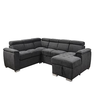 F.c Design 125" Modern U Shaped 7-seat Sectional Sofa Couch With Adjustable Headrest