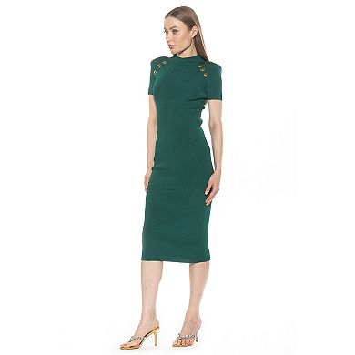 Women's ALEXIA ADMOR Adara Short Sleeve Mock Neck Midi Dress