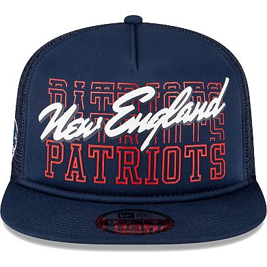Men's New Era Navy New England Patriots  Instant Replay 9FIFTY Snapback Hat