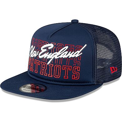 Men's New Era Navy New England Patriots  Instant Replay 9FIFTY Snapback Hat