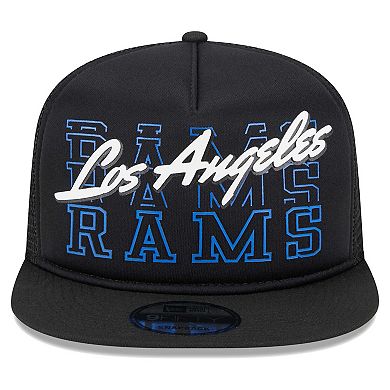 Men's New Era Black Los Angeles Rams  Instant Replay 9FIFTY Snapback Hat