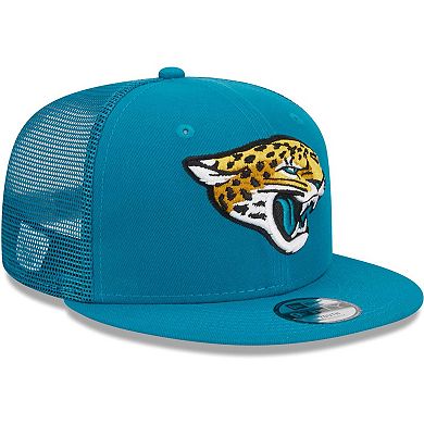 Youth New Era Teal Jacksonville Jaguars  Main Trucker 9FIFTY Snapback Hat
