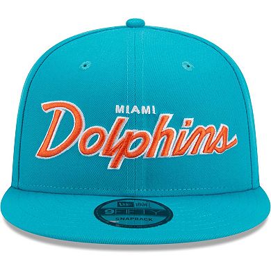 Men's New Era Aqua Miami Dolphins Main Script 9FIFTY Snapback Hat