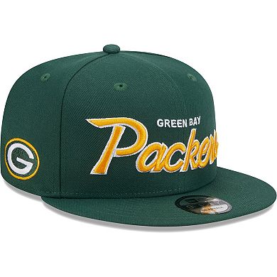 Men's New Era Green Green Bay Packers Main Script 9FIFTY Snapback Hat