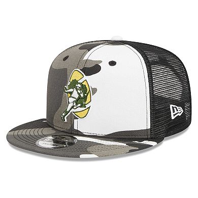 Men's New Era Urban Camo Green Bay Packers 9FIFTY Trucker Snapback Hat