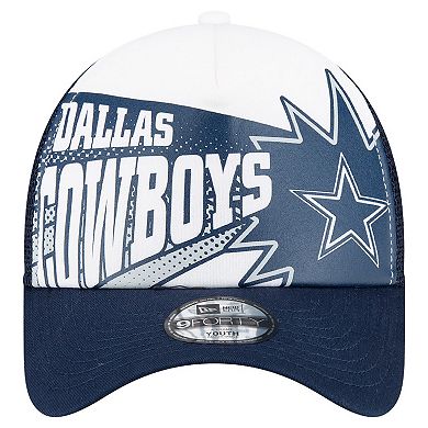 Youth New Era White Dallas Cowboys Boom 9FORTY Adjustable Hat