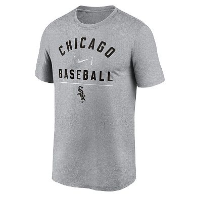 Men's Nike Heather Charcoal Chicago White Sox Arch Baseball Stack Performance T-Shirt